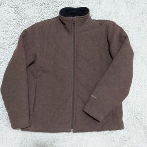Woolrich brown quilted wool jacket- size small